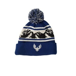 Colorado AvalanchePom ‎ Beanie Winter Hat Mountain Eagle Knit Cap Blue White